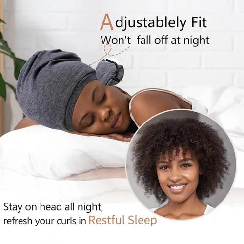 Miniatura 2 de Gorro de Satén de Seda Envolvente para el Cabello para Dormir, 2 Piezas Gorros de Seda Ajustables para Mujeres y Hombres, Gorras de Noche Rosa