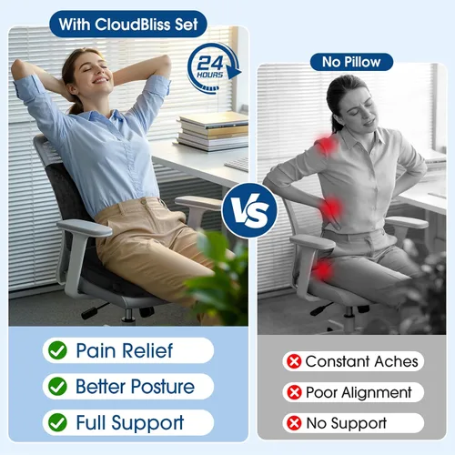 Miniatura 3 de CloudBliss Cojín de asiento, cojín para silla de oficina, cojines de asiento de automóvil, almohada de apoyo lumbar para silla de oficina, almohada