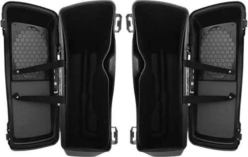 Miniatura 5 de XMT-MOTO - Alforjas rígidas con tapas de altavoz de 6 x 9 pulgadas+soportes de conversión cromados para Harley Davidson modelos Softail 1984-2017