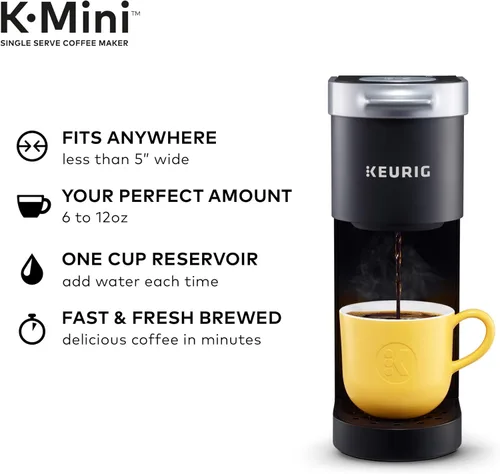 Miniatura 3 de Keurig K-Mini - Cafetera de una sola porción, kit de limpieza negra y de cafetera para mantenimiento, incluye solución de descalcificación