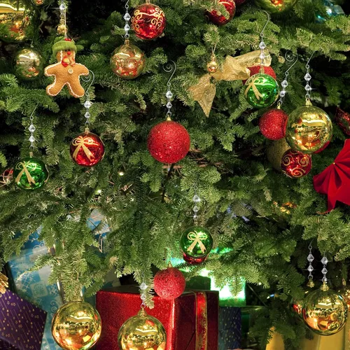 Miniatura 7 de Bucherry 100 piezas de ganchos para adornos de árbol, ganchos decorativos de acrílico transparente con alambre en forma de S y pinzas de langosta
