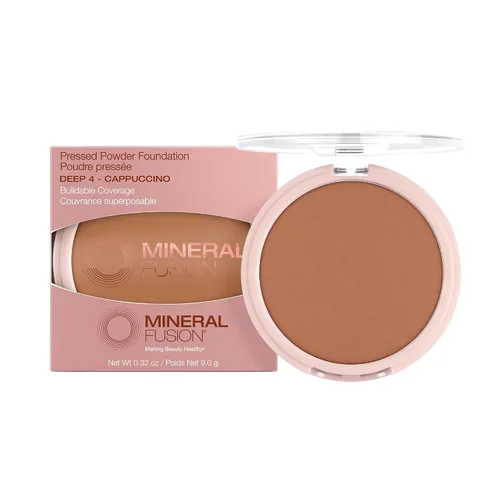 Miniatura 33 de Mineral Fusion Base de maquillaje en polvo prensado, Deep 1, piel media/bronceada con matices dorados, maquillaje de base que desafía la edad