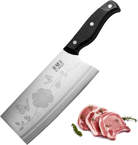 Miniatura 15 de TJ POP Cuchilla China de Chef, Cuchillo de Acero Inoxidable de 7.5 Pulgadas con Mango Ergonómico, Cuchillo de Cocina Ultra Afilado para Hogar