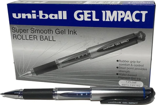 Miniatura 6 de Uniball Uni-Ball UM-153S Gel Impact - Bolígrafo de gel de 0.039 pulgadas, cuerpo elegante y ligero, tinta ultra suave, tinta azul, paquete de 1