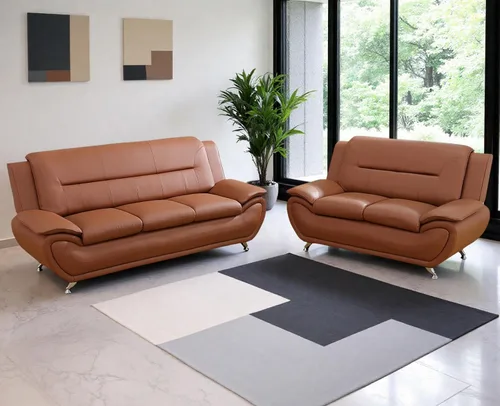 Miniatura 53 de Juego de sofá de cuero (3 piezas, cuero negro B), muebles de sala de estar para apartamento, material de estilo minimalista, fácil montaje B-cuero