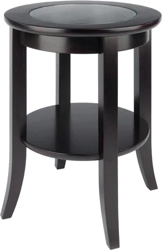 Miniatura 6 de Winsome Génova - Mesa de centro rectangular con tapa de cristal y estante y mesa ocasional de Génova de madera, color espresso