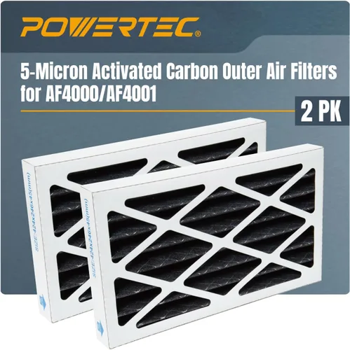 Miniatura 11 de POWERTEC Filtro de Aire Exterior de 5 Micrones para WEN 3410, POWERTEC AF4000/AF4001, Sistema de Filtración de Aire Shop Fox W1830, Repuesto