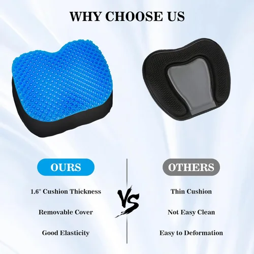 Miniatura 4 de Kayak Seat Cushion, Anti Slip Gel Seat Cushion for Long Sitting on Boat, Canoe, Sup, Chair Azul