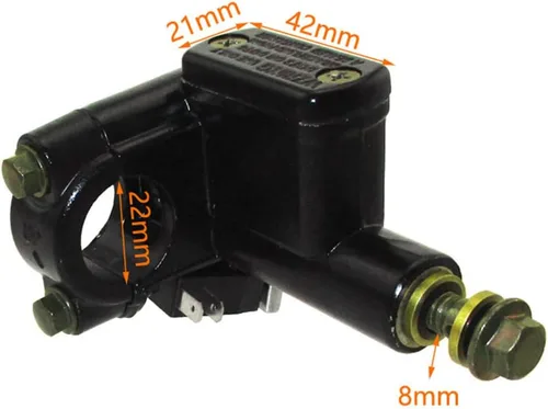 Miniatura 2 de DJ-Motor Palanca de embrague de freno hidráulico delantera izquierda de 0.866 in, cilindro maestro, tornillo banjo de 0.315 in para motocicleta Pit