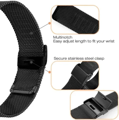 Miniatura 2 de FitTurn Correa de metal compatible con Motorola Moto Watch 120, correa de repuesto de acero inoxidable de liberación rápida para Motorola Moto Watch