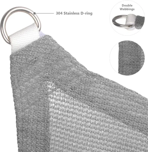 Miniatura 2 de Eden's Decor - Toldo recto de borde plano, rectangular, de 5' x 7', gris, con bloqueo de rayos UV, de tela, para dar sombra en exteriores, toldo