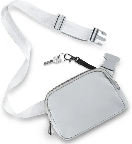 ARMENCI Bolsa de cinturón para mujeres y hombres, ligera EDC manos libres, moderna para viajar, senderismo, ciclismo, entrenamiento, casual, Gris