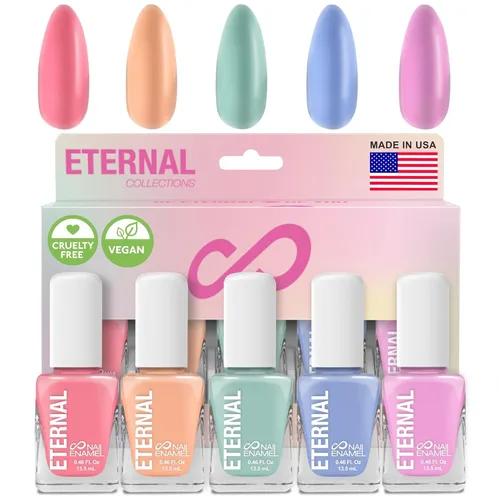 Juegos de Esmalte de Uñas en Pastel Eternal para Mujeres (CANDY PASTELS) - Juego de Esmalte de Uñas en Pastel para Niñas - Juego de Esmalte de Uñas