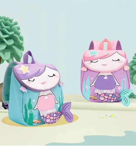 Miniatura 6 de BLUBOON Mochila para niños pequeños para niñas linda mochila preescolar 3D bolsa de libros para niños pequeños