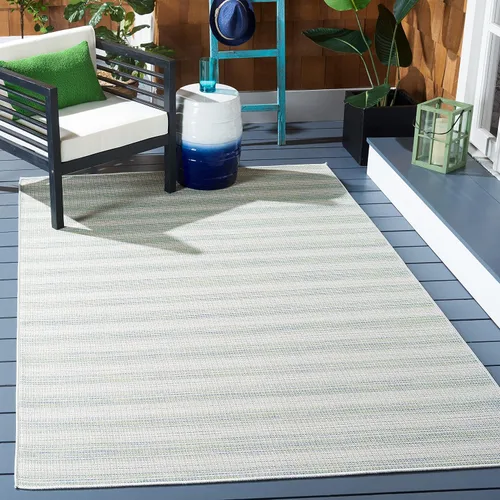 Miniatura 25 de SAFAVIEH Hampton Collection - Alfombra lavable para exteriores de 2 x 9 pies, color marfil y gris, no desprende pelusa y fácil de limpiar, ideal