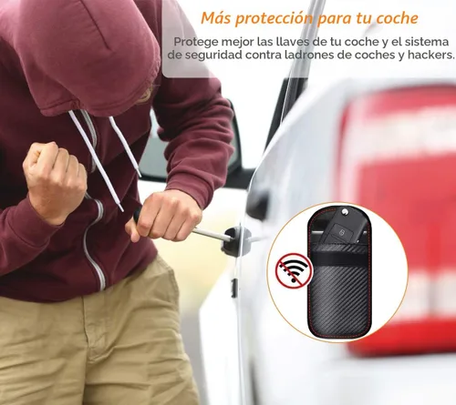 Miniatura 2 de Bolsa Faraday mejorada para llavero (paquete de 2), protector de llavero Faraday de alta calidad, bloqueo de señal RFID para automóvil, bolsa