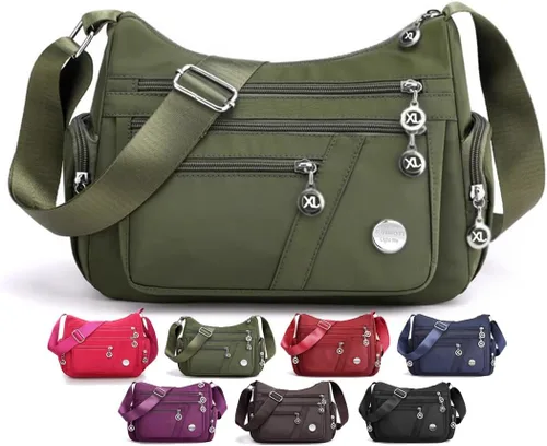 Bolsos cruzados para mujer, bolso de hombro para mujer con múltiples bolsillos amplios, bolso cruzado de moda para damas