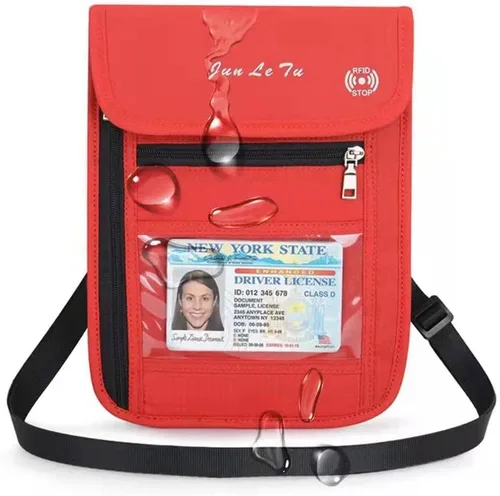 Miniatura 10 de Soporte para pasaporte para viajes, cartera de pasaporte RFID con diseño de ventana visual, organizador de documentos multifuncional, bolsa de viaje