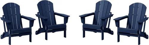 Miniatura 66 de WestinTrends Malibu HDPE - Silla plegable Adirondack de polietileno para exteriores, color negro