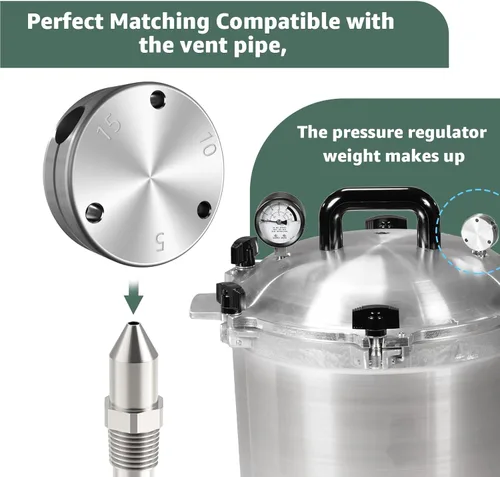 Miniatura 4 de Regulador de presión de reemplazo de peso para olla a presión de 1930-10.5 qt, 15.5 qt, 21.5qt, 25 qt, 30qt, 41.5qt - Se adapta a todas nuestras
