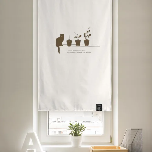Miniatura 2 de Cortinas-Puertas-Estampado de Gato Ático (33 pulgadas de ancho x 55 pulgadas de largo)