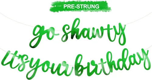 Miniatura 31 de BEISHIDA Cartel con texto en inglés «Go Shawty It's Your Birthday» con texto en inglés «No DIY Hip Hop» con tema de feliz cumpleaños, cartel de Rojo