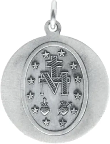 Miniatura 3 de Bonyak Jewelry Medalla milagrosa de plata de ley de 0.472in