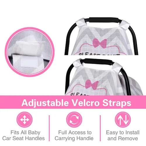 Miniatura 2 de Metplus Funda de muselina para asiento de coche para bebés, funda transpirable para asiento de coche infantil, funda ligera para portabebés