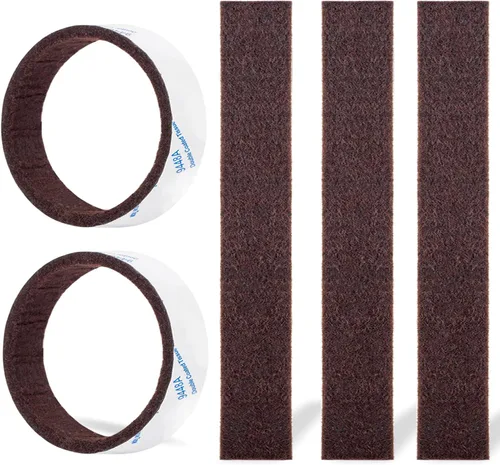Miniatura 10 de Almohadillas de fieltro para muebles, 1 rollo de fieltro de 5 x 40 pulgadas, color beige