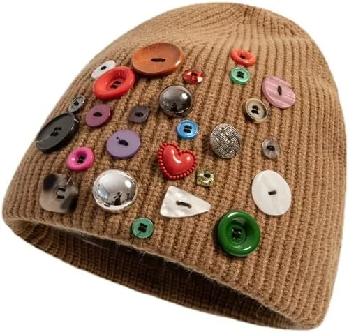 Slouch - Gorro de invierno para mujer, diseño de Cottagecore, de punto grueso, cálido y grueso, para clima frío