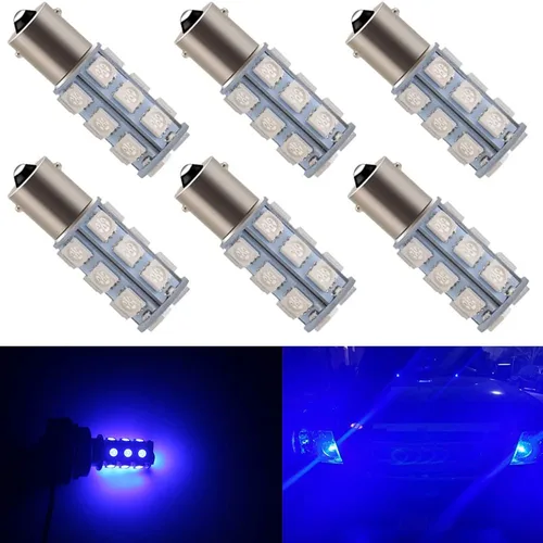Miniatura 7 de Pack de 6 bombillas DC12V color azul 1156 BA15S 1141 1073 7506 Foco LED de repuesto para señal de giro, luz de freno, luz trasera o faro de reversa