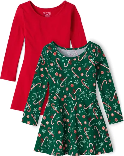 Miniatura 19 de The Children's Place Vestido diario estampado de manga larga para niñas de talla única y niños pequeños