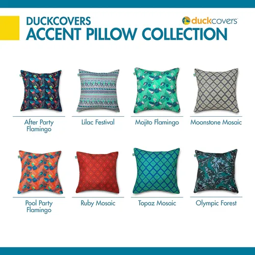 Miniatura 12 de Duck Covers Almohadas decorativas resistentes al agua, 18 x 18 pulgadas, paquete de 2, flamenco para después de fiesta, cojines de asiento de silla