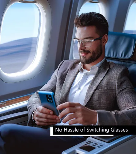 Miniatura 3 de SKYOAK Paquete de 2 lentes de lectura duraderos progresivos multienfoque para hombre, bloqueo de luz azul, lector de computadora