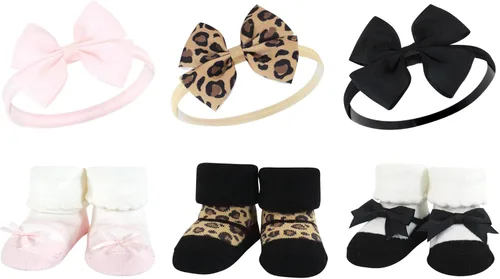 Miniatura 89 de Hudson Baby Conjunto de regalo de diadema y calcetines para niña Flor azul marino rosa