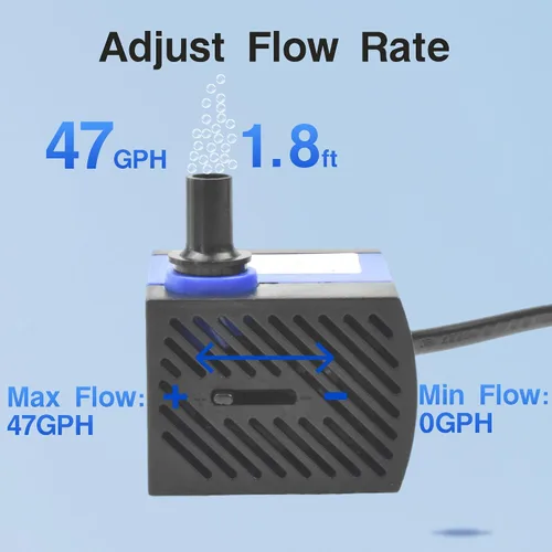 Miniatura 3 de CONQUERALL Cambiador de agua ultra silencioso 3W de la bomba sumergible 47GPH del estanque para las características pequeñas del agua 47gph-3W