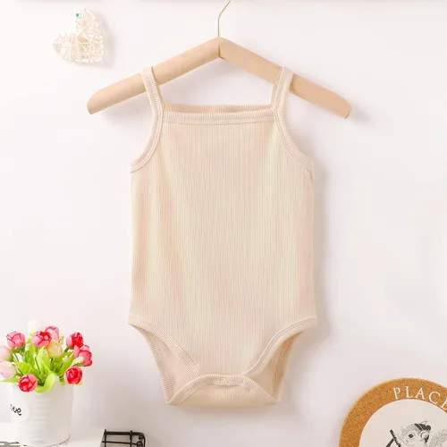 Miniatura 2 de OPAWO Onsies sin mangas para bebé niña, paquete de 3 mamelucos para recién nacidos, tirantes delgados, camiseta interior de verano para bebé de 0 a