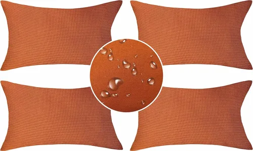 Miniatura 25 de Demetex Fundas de almohada de exterior de 16 x 16 pulgadas, impermeables, fundas de almohada decorativas de lino para sala de estar, balcón, jardín