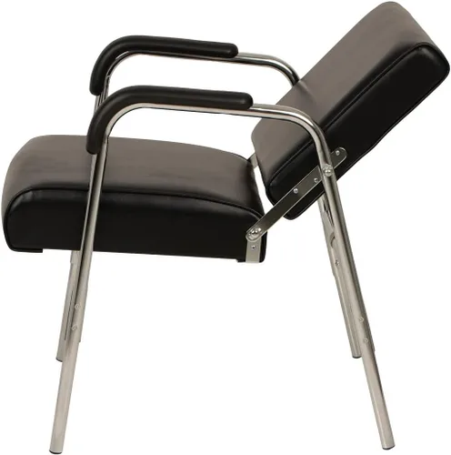 Miniatura 7 de Buy-Rite Kate SY-92272 - Silla de champú reclinable con cojín extragrueso, brazos cromados resistentes, vinilo negro, respaldo sólido ergonómico
