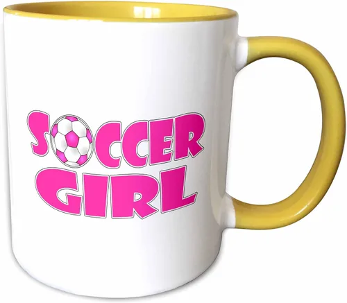 Miniatura 12 de 3dRose Soccer Girl Pink and White 11oz Two-Tone Blue Mug