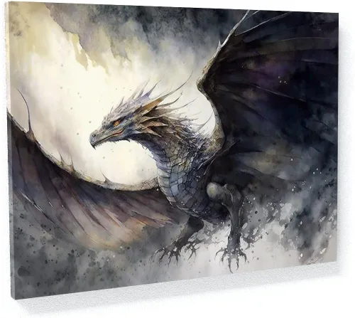 Miniatura 16 de Sense Canvas Dragon Creative 9 - Lienzo decorativo para pared, diseño de dragón para pared, póster grande para el hogar, 40 x 30 pulgadas, 0.75
