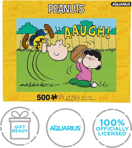 Miniatura 7 de AQUARIUS Peanuts Lucy Football - Rompecabezas de 500 piezas, sin deslumbramiento, ajuste de precisión, mercancía y coleccionables de Peanuts Snoopy