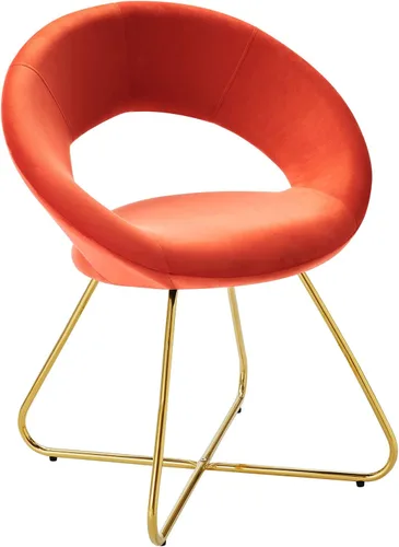 Miniatura 3 de Modway Moday Nouvelle - Juego de 2 sillas de comedor de terciopelo de alto rendimiento, color azul dorado