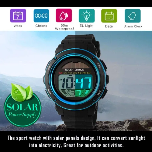Miniatura 2 de TOOCAT Reloj para niños, reloj deportivo digital al aire libre 50M impermeable reloj de pulsera eléctrico para niño y niña, cronómetro, cronógrafo