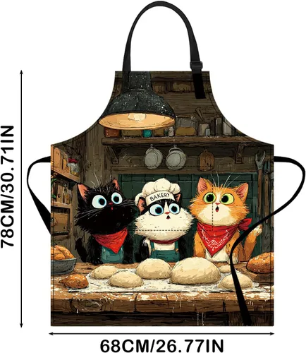 Miniatura 6 de Nuxovilar Bonito delantal de cocina, 26.77 x 30.7 pulgadas, esencial para cocina, hornear, reuniones festivas