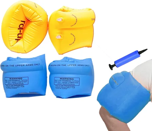 Miniatura 10 de Flotadores inflables para brazos, bandas para el brazo, flotador de tubo de natación para adultos, playa, flotador, fiesta, piscina Rosa