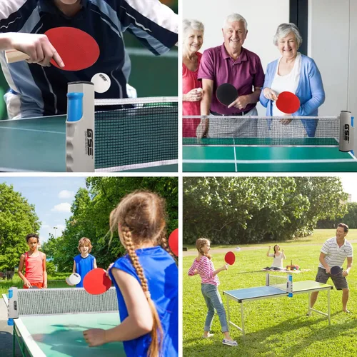 Miniatura 6 de GSE Games & Sports Expert - Red y postes de tenis de mesa retráctil Red de repuesto ajustable de Ping Pong (4 colores) Adjustable, Retractable