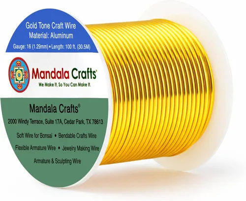 Miniatura 352 de Mandala Crafts - Alambre de aluminio anodizado de 8 calibre para hacer joyas - 9.75 m de alambre flexible negro colorido - Flexible para bonsái