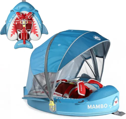 Miniatura 15 de Mambobaby Float Deluxe - Flotador de piscina para bebés: entrenador de natación seguro y cómodo para bebés y niños pequeños, diseño no inflable, Rosa