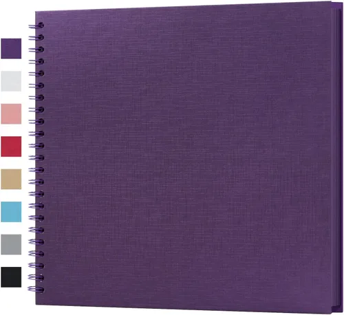 Miniatura 29 de potricher Álbum de scrapbook DIY de 10 x 10 pulgadas, 80 páginas de papel kraft grueso negro en blanco, libro de recuerdos para bodas y aniversarios